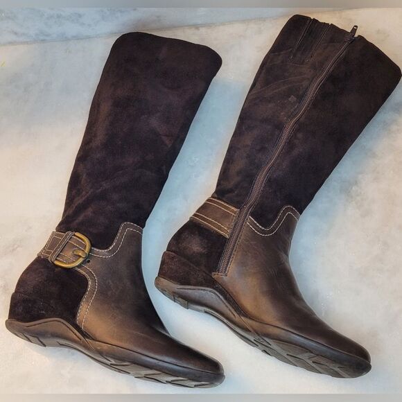 ANTONIO MELANI Brown Leather Heeled Boot Shoes Size 6 M - Picture 7 of 14